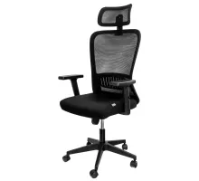 Furvero Norma melnais rotējošais biroja krēsls BP/A1D/L1D/H1D N