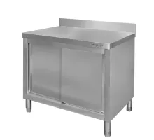 Stainless steel wall table with cabinet S-100 cm G-70 cm H-85 cm N