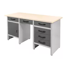 Darba galds HANDYMAN S-160cm x G-60 cm x H-85 cm 6 atvilktnes + 1 skapītis grafīts N