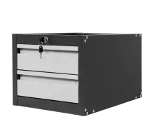 Darba galdu darbarīku skapis 2 atvilktnes S-37 cm x G-48,6 cm x H-34 cm sistēma 01 grafīts/priekša pelēka N