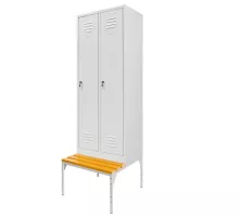 BHP apģērbu skapis J-60 uz pamata ar soloni 2 durvis pelēks S-60 cm G-80 cm H-223 cm skrūvēts N