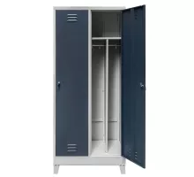 BHP apģērbu skapis J-80 uz kāju pamatnes, 2 durvis ar starpsienām, pelēks/grafīta priekšpuse S-80 cm G-50 cm H-190 cm skrūvēts N