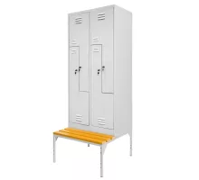 Drēbju skapis BHP J-80/L uz pamatnes ar soliņu 4 durvju tips L pelēks S-80 cm G-80 cm H-223 cm skrūvējams N