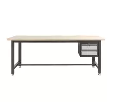 Workbench S-200 cm + cabinet with 2 drawers system 01 graphite/gray facade N