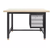 Darba galds S-120 cm + skapītis 3 atvilktnes sistēma 01 grafīts/pelēks fronts N