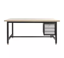 Workbench S-180 cm + pedestal with 3 drawers system 01 graphite/front panel gray N