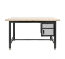 Darbagalda S-150 cm + skapis ar durvīm 1 atvilktne sistēma 01 grafīts/pelēks priekšējais N