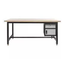 Workbench S-180 cm +cabinet with doors 1 pull-out drawer system 01 graphite/gray facade N