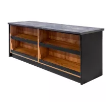 Impulse trade stand H- 90 cm L- 200 cm G- 60 cm black/ craft oak/ tabletop K205 N
