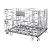 Sieta konteiners Gitterbox S-120 cm G-100 cm H-89 cm acs 5x5 cm pastiprināts ar grozāmiem riteņiem cinkots N