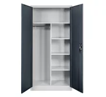 Sociāla metāla skapis J-90/S pelēka/grafīta priekšpuse S-90 cm G-45 cm H-185 cm skrūvēts N