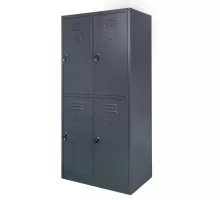 BHP garderobes skapītis J-80/4 ar 4 durvīm pelēkzils S-80 cm G-50 cm H-180 cm skrūvējams N