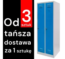 BHP apģērbu skapis J-60 2 durvju pelēka/ zils priekšējā daļa S-60 cm G-50 cm H-180 cm skrūvējama (paletes piegāde) N