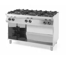 Плита газовая 6-ти конфорочнаяна открытом модуле, HENDI, Kitchen Line, 28,5kW, 1200x700x(H)900мм, 226094