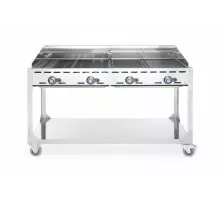 Гриль газовый Green Fire Profi Line - 4 горелки, HENDI, Profi Line, база с полкой для колес , серый, 22kW, 1400x612x(H)825мм, 149614