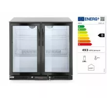 Back bar refrigerator double-door, Arktic, 180L, Black, 220-240V/160W, 900x540x(H)890mm, 235829