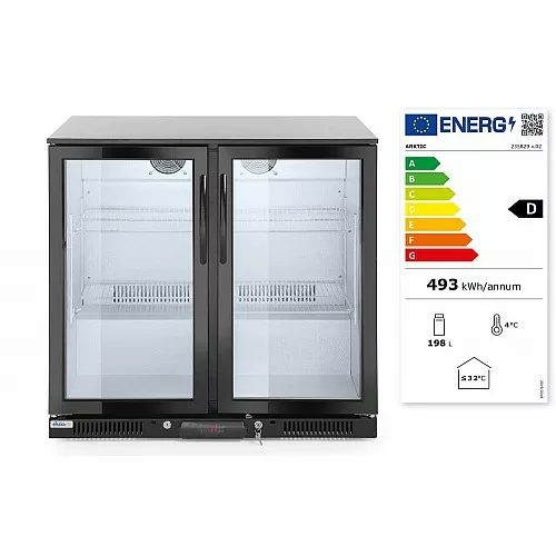 Divdurvju bāra ledusskapis, Arktic, 180L, Melns, 220-240V/160W, 900x540x(H)890mm, 235829