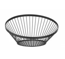 Fruit basket angled round black, HENDI, ø280x(H)130mm, 427088