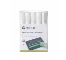 Маркеры для доски с узким наконечником, HENDI, 5 белых маркеров, 664209
