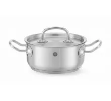 Кастрюля низкая с крышкой, HENDI, Kitchen Line, 1,5л, ⌀160x(H)75мм, 836002