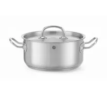 Кастрюля низкая с крышкой, HENDI, Kitchen Line, 2,9л, ⌀200x(H)95мм, 836019