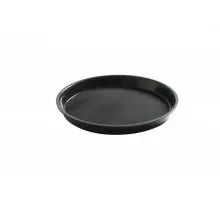 Servēšanas paplāte no polipropilēna, neslīdoša, apaļa, ar augstu mali, melna, HENDI, ø320x(H)37mm, 878606