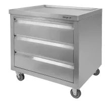 Mobile stainless steel cabinet with 3 drawers S-80 cm G-60 cm H-85 cm N