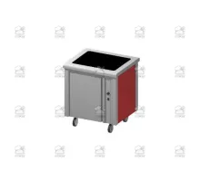 Glass-ceramic heating top 800 mm on neutral cupboard with sliding doors
