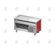 Glass-ceramic heating top 1200 mm on open cupboard