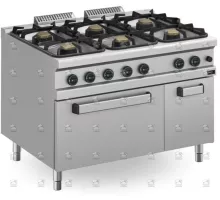 900. sērijas 6 degļu gāzes plīts aprg-129fg/pl