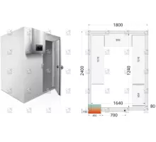 Refrigeration chamber crpf1824+shelf set 46206