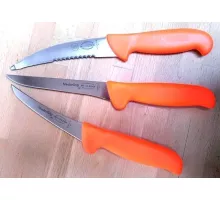 Knife Set, 3 pcs. "Hunting, outdoor", orange, MasterGrip