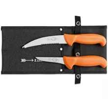 Knife Set, 2 pcs. incl. Knife Sheath, orange, ErgoGrip