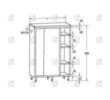 Stainless Steel Open Sink -1 Bowl 80x70x95cm 100 x 60 x 95 cm