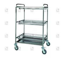 Stainless Steel Trolley Plates Drainer 3 Sh 3 plates drainers Ø23 cm. shelves