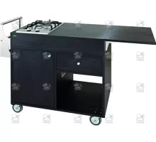 Flambe' тележка - орех 2 тарелок 1 separate burner тарелок