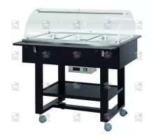 BAIN MARIE TROLLEY 3x1/1 DOME WALNUT 3 x GN1/1 - 150(h) mm.