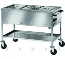 BAIN MARIE TROLLEY 3xGN1/1 DOUBLE TEMPERATURE 3 x GN1/1 - 200(h) mm.