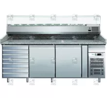 Aukstuma picas galdsventilated+2+8°nerūsējošā tērauda+Gran 390 l