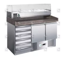 Pizza стол холодильныйвентилируемый+2+8°из нержавеющей стали+Granite 257 л