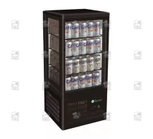 Refr. Display Glass 4 Sides+2+8°C Black 68 L