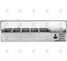 Aukstuma picas galds ventilējams +2+8°C n.4 x GN1/3 + n.1 x GN1/2
