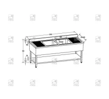 Stainless Steel Open Sink -1 Bowl 80x70x95cm 200 x 60 x 95 cm