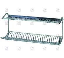 Stainless Steel Wall Plates+Glasses Drainer Ø23 cm. plates
