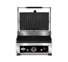 Contact grill - ▲ & ▼ ripped - with cast iron griddles, drip tray and temperature control 50° - 300° c