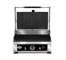 Contact grill - ▲ & ▼ ripped - with cast iron griddles, drip tray and temperature control 50° - 300° c