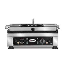 Contact grill - ▲ & ▼ grooved - with cast iron grill plates, grease drip tray and temperature control 50° - 300° c