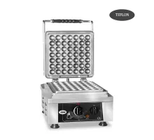 Waffle iron lokmia -s - 1x (ø 49 x 3cm x 1,4cm / 2,8cm) - 50° to 300°c solid cast iron baking plate - circumferential drip tray