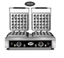 Vafeļu panna lokmia -d - 2x (ø 25 x 3,5cm x 1,7cm / 3,4cm) - 50° līdz 300°c cieta čuguna cepšanas plate - apkārtējā pilienu trauks