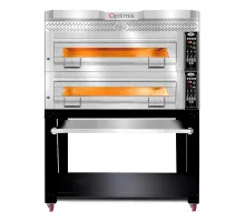 Bakery & confectionery oven incl. hood & base - inner insulation made of rock wool & refractory stone | 2x 13,3 kw,3nac | 400v